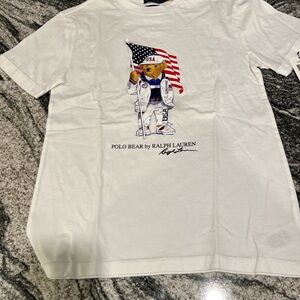 Ralph Lauren Kids White Team USA Bear T-Shirt